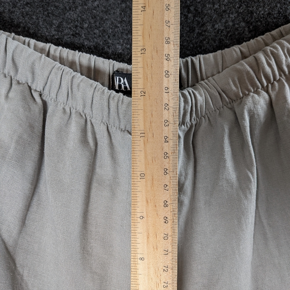Zara Light Gray Linen pants - Picture 8 of 10